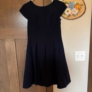 DB Dress Barn Navy Pleated Dress Size 8